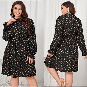SHEIN High Neck Flower Dress